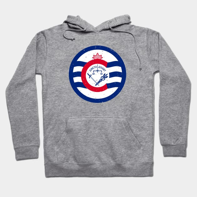 Retro Cincinnati Ohio City Flag // Vintage Cincinnati Grunge Emblem Hoodie by Now Boarding